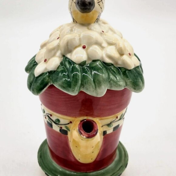 Sakura Debbie Mumm Oh Happy Day Collectible Teapot Bee Flower Vintage Mother's - Picture 3 of 4